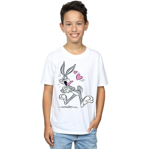 Vêtements Garçon T-shirts manches courtes Dessins Animés Bugs Bunny In Love Blanc