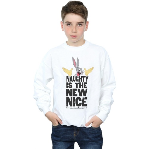 Vêtements Garçon Sweats Dessins Animés Naughty Is The New Nice Blanc