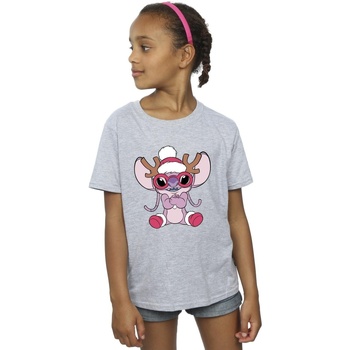 Vêtements Fille T-shirts manches longues Disney Lilo & Stitch Angel Reindeer Gris