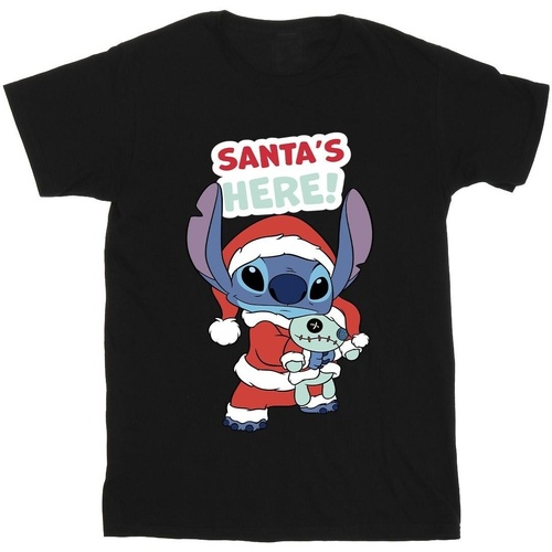 Vêtements Fille T-shirts manches longues Disney Lilo & Stitch Santa's Here Noir