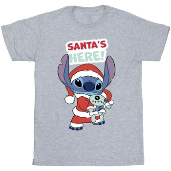Vêtements Fille T-shirts manches longues Disney Lilo & Stitch Santa's Here Gris
