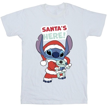 Vêtements Fille T-shirts manches longues Disney Lilo & Stitch Santa's Here Blanc
