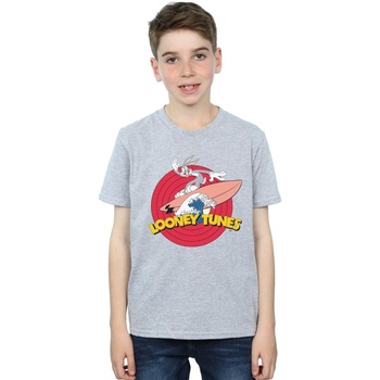 Vêtements Garçon T-shirts manches courtes Dessins Animés Bugs Bunny Surfing Gris
