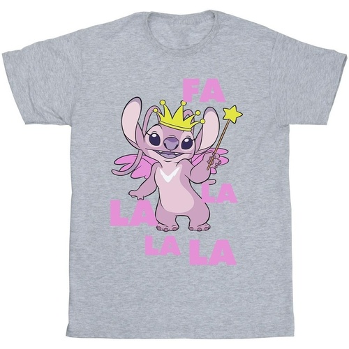 Vêtements Fille T-shirts manches longues Disney Lilo & Stitch Angel Fa La La Gris