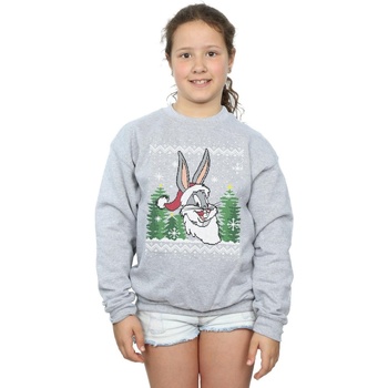 Vêtements Fille Sweats Dessins Animés Bugs Bunny Christmas Fair Isle Gris