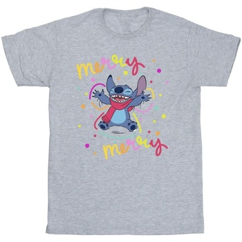 Vêtements Fille T-shirts manches longues Disney Lilo & Stitch Merry Rainbow Gris