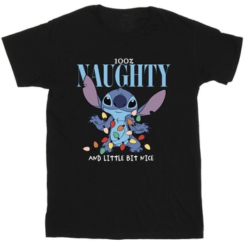 Vêtements Fille T-shirts manches longues Disney Lilo & Stitch Naughty & Nice Noir