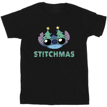 Vêtements Fille T-shirts manches longues Disney Lilo & Stitch Stitchmas Glasses Noir