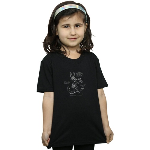 Vêtements Fille T-shirts manches longues Dessins Animés Bugs Bunny Drawing Instruction Noir
