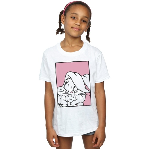 Vêtements Fille T-shirts manches longues Dessins Animés Bugs Bunny Adore Blanc