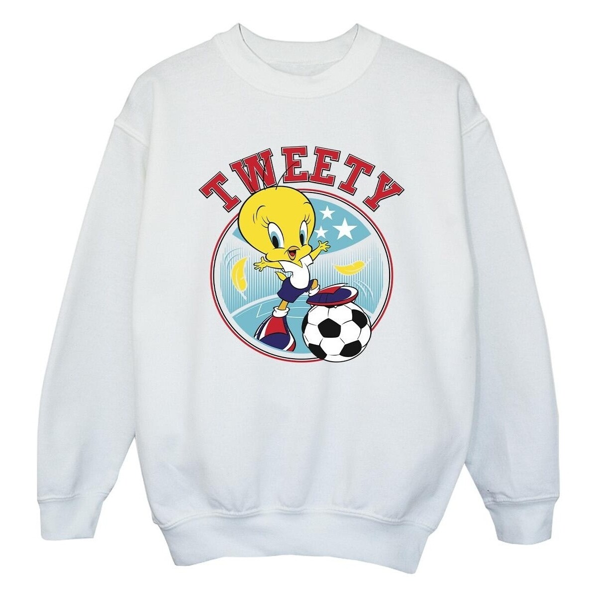 Vêtements Fille Sweats Dessins Animés Tweety Football Circle Blanc