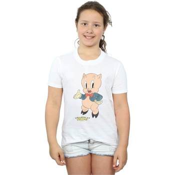 Vêtements Fille T-shirts manches longues Dessins Animés Porky Pig Distressed Blanc