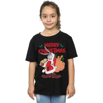 Vêtements Fille T-shirts manches longues Dessins Animés Santa Bugs Bunny Noir