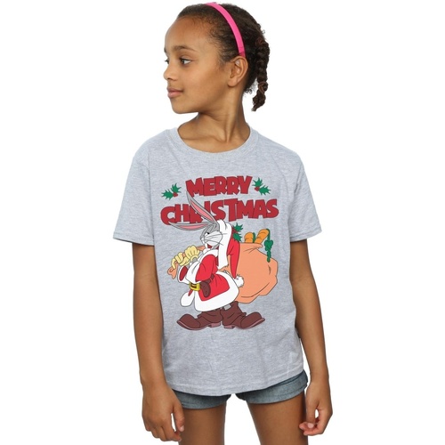 Vêtements Fille T-shirts manches longues Dessins Animés Santa Bugs Bunny Gris