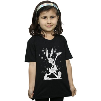 Vêtements Fille T-shirts manches longues Dessins Animés Bugs Bunny Let It Snow Noir