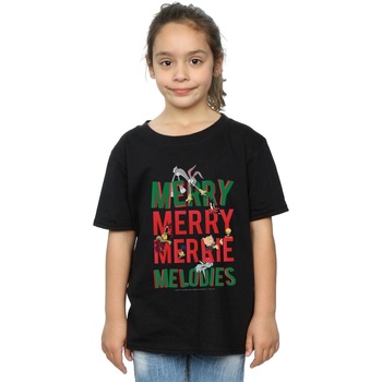 Vêtements Fille T-shirts manches longues Dessins Animés Merry Merrie Melodies Noir