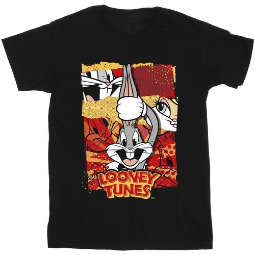 Vêtements Fille T-shirts manches longues Dessins Animés Bugs Rabbit Comic New Year Noir