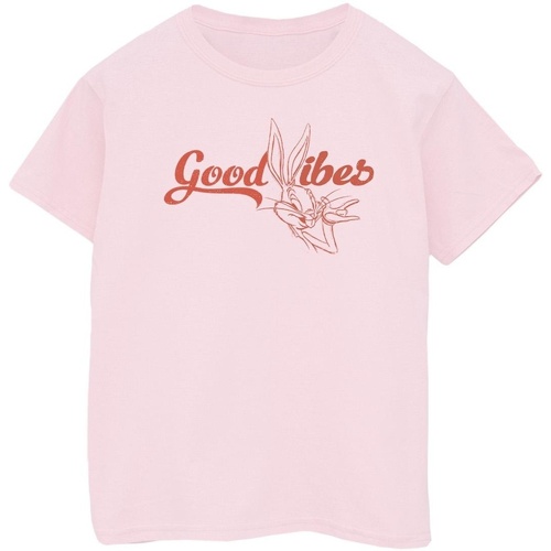 Vêtements Fille T-shirts manches longues Dessins Animés Bugs Bunny Good Vibes Rouge