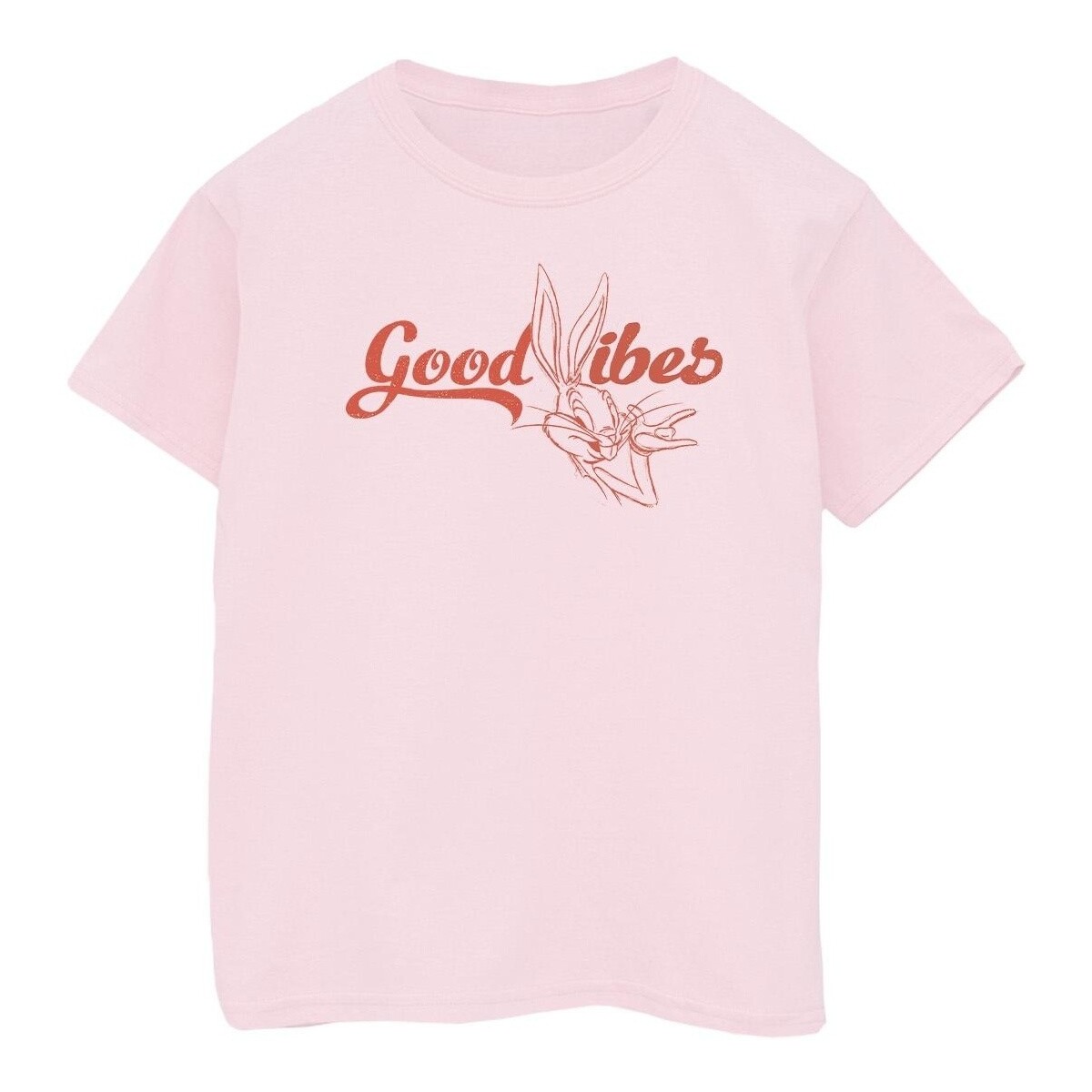 Vêtements Fille T-shirts manches longues Dessins Animés Bugs Bunny Good Vibes Rouge