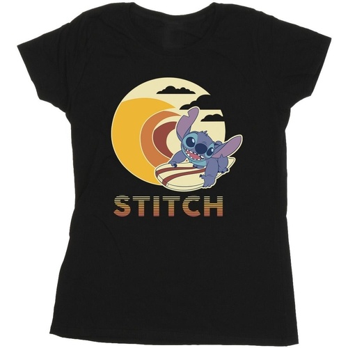 Vêtements Femme T-shirts manches longues Disney Lilo & Stitch Summer Waves Noir