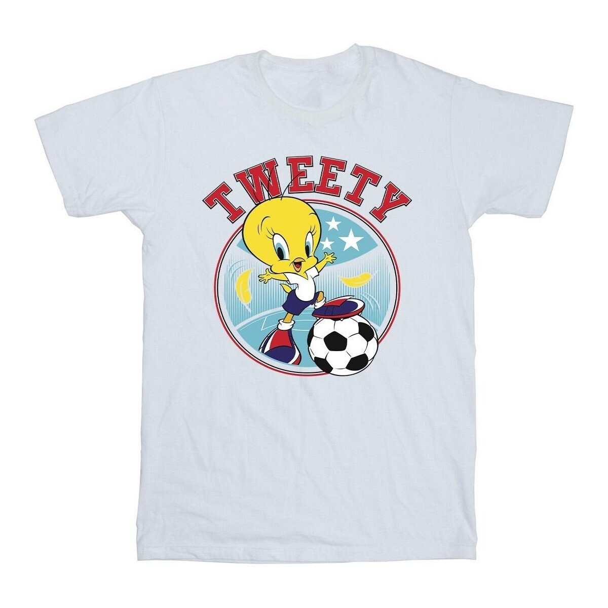 Vêtements Fille T-shirts manches longues Dessins Animés Tweety Football Circle Blanc