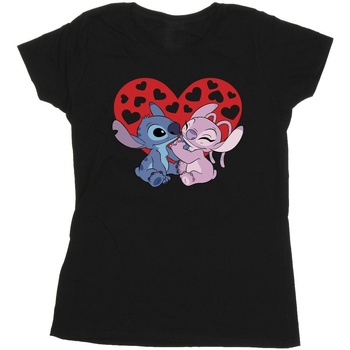 Vêtements Femme T-shirts manches longues Disney Lilo & Stitch Hearts Noir