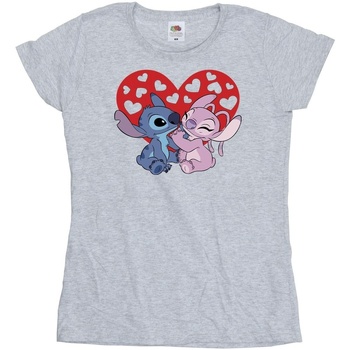Vêtements Femme T-shirts manches longues Disney Lilo & Stitch Hearts Gris