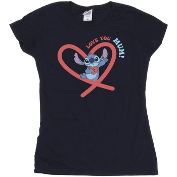 Vêtements Femme T-shirts manches longues Disney Lilo & Stitch Love You Mum Bleu
