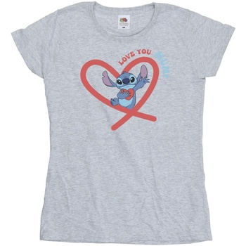 Vêtements Femme T-shirts manches longues Disney Lilo & Stitch Love You Mum Gris