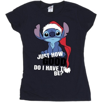 Vêtements Femme T-shirts manches longues Disney Lilo & Stitch Just How Good Bleu