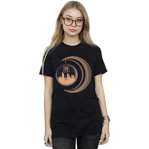 Vêtements Femme T-shirts manches longues Harry Potter Hogwarts Moon Noir