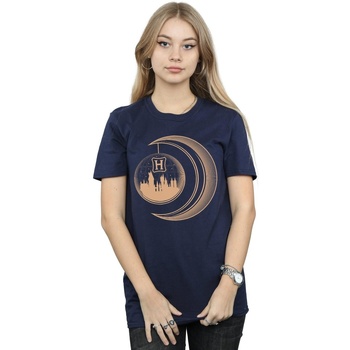 Vêtements Femme T-shirts manches longues Harry Potter Hogwarts Moon Bleu