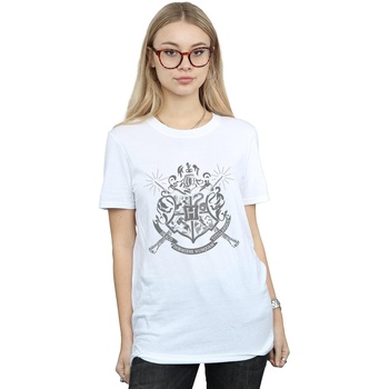 Vêtements Femme T-shirts manches longues Harry Potter Hogwarts Badge Wands Blanc