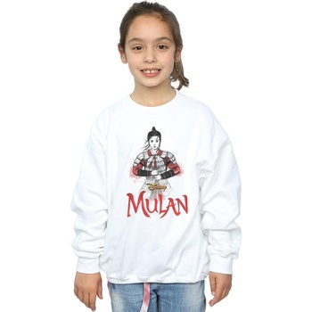 Vêtements Fille Sweats Disney Mulan Movie Sword Pose Blanc