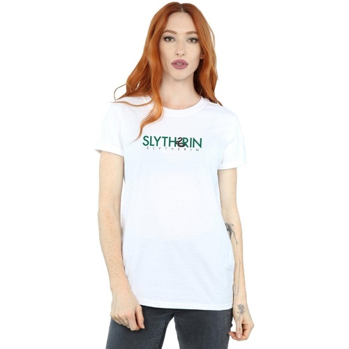 Vêtements Femme T-shirts manches longues Harry Potter Slytherin Text Blanc