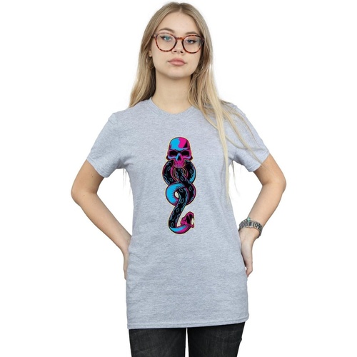 Vêtements Femme T-shirts manches longues Harry Potter Neon Dark Mark Gris