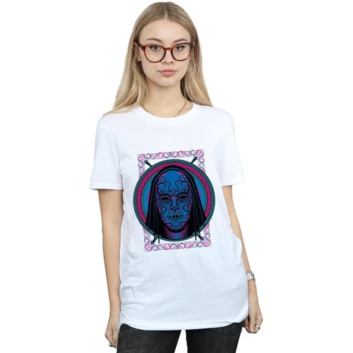 Vêtements Femme T-shirts manches longues Harry Potter Neon Death Eater Mask Blanc