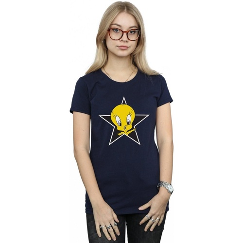 Vêtements Femme T-shirts manches longues Dessins Animés Tweety Pie Star Bleu