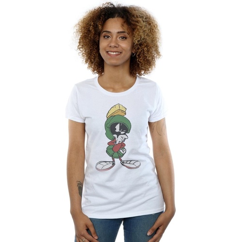 Vêtements Femme T-shirts manches longues Dessins Animés Marvin The Martian Pose Blanc