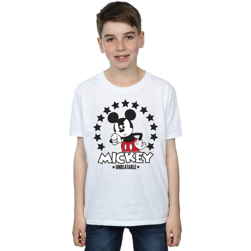 Vêtements Garçon T-shirts manches courtes Disney Mickey Mouse Unbeatable Blanc