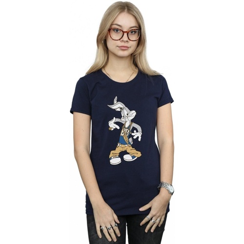 Vêtements Femme T-shirts manches longues Dessins Animés Bugs Bunny Rapper Bleu