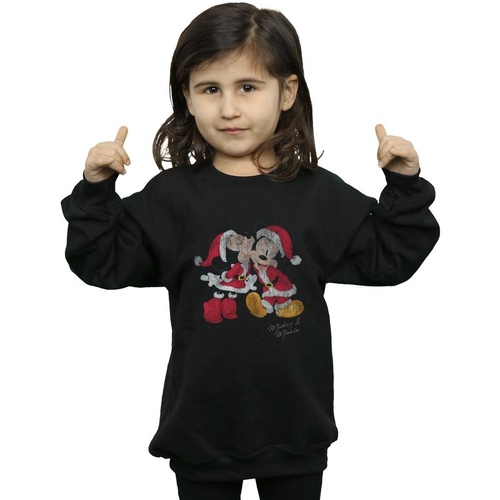 Vêtements Fille Sweats Disney Mickey And Minnie Christmas Kiss Noir