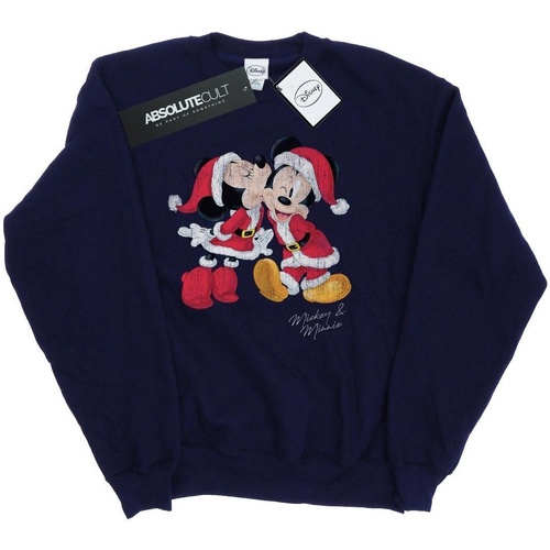 Vêtements Fille Sweats Disney Mickey And Minnie Christmas Kiss Bleu