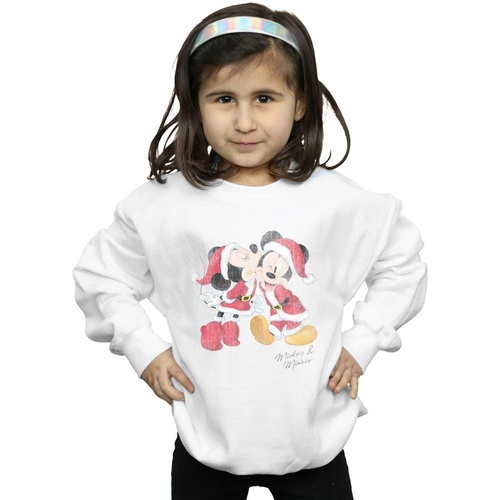 Vêtements Fille Sweats Disney Mickey And Minnie Christmas Kiss Blanc