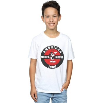 Vêtements Garçon T-shirts manches courtes Disney Mickey Mouse American Icon Blanc