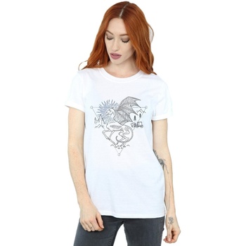 Vêtements Femme T-shirts manches longues Harry Potter Fleur De Safran Blanc