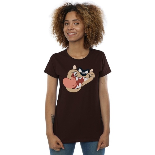 Vêtements Femme T-shirts manches longues Dessins Animés Tasmanian Devil Face Multicolore