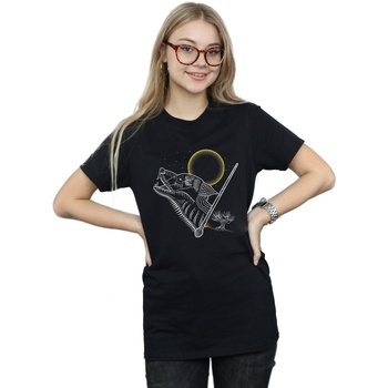 Vêtements Femme T-shirts manches longues Harry Potter Werewolf Line Art Noir