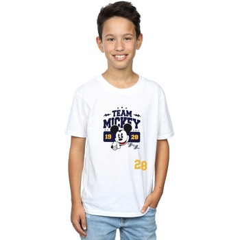Vêtements Garçon T-shirts manches courtes Disney Mickey Mouse Team Mickey Blanc