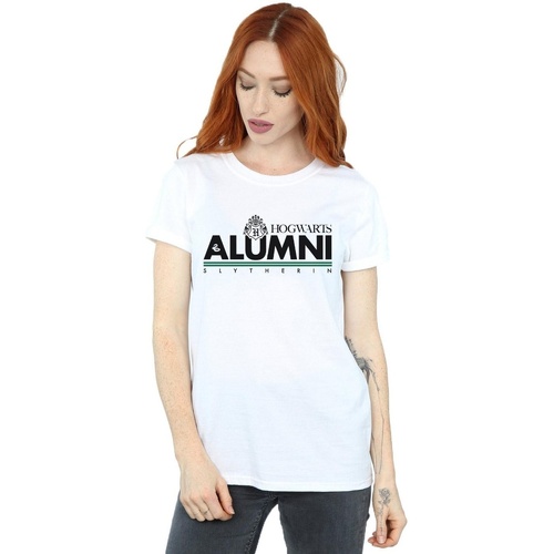 Vêtements Femme T-shirts manches longues Harry Potter Hogwarts Alumni Slytherin Blanc